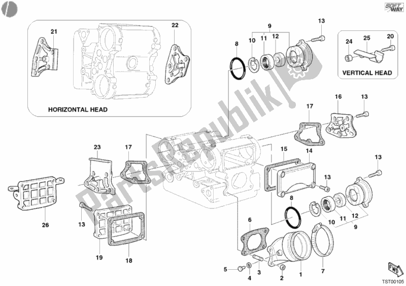 All parts for the Intake Manifold of the Ducati Sport ST4 S USA 996 2005